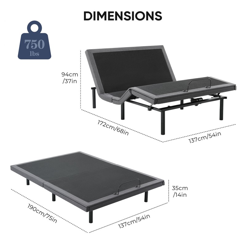 Ergonomic Electric Adjustable Bed Frame with Wireless Remote Zero Gravity Bed gallery