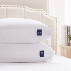 2-Pack King Size Memory Foam Pillows Adjustable Loft Cotton Cover Firm Support