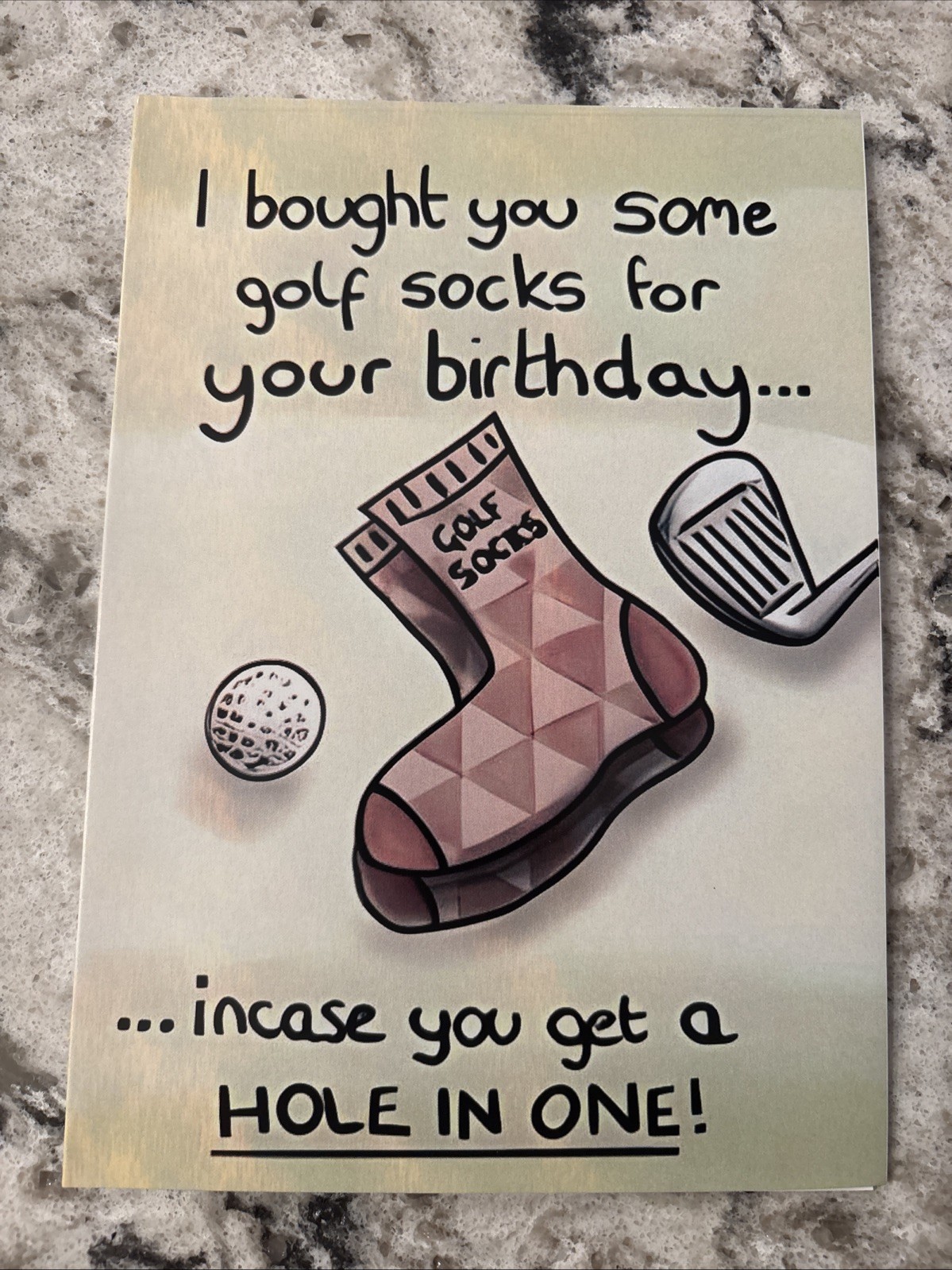 Funny Birthday Golf Golfing Hole In One 4.6”x6.6” Blank Inside Greeting Card gallery