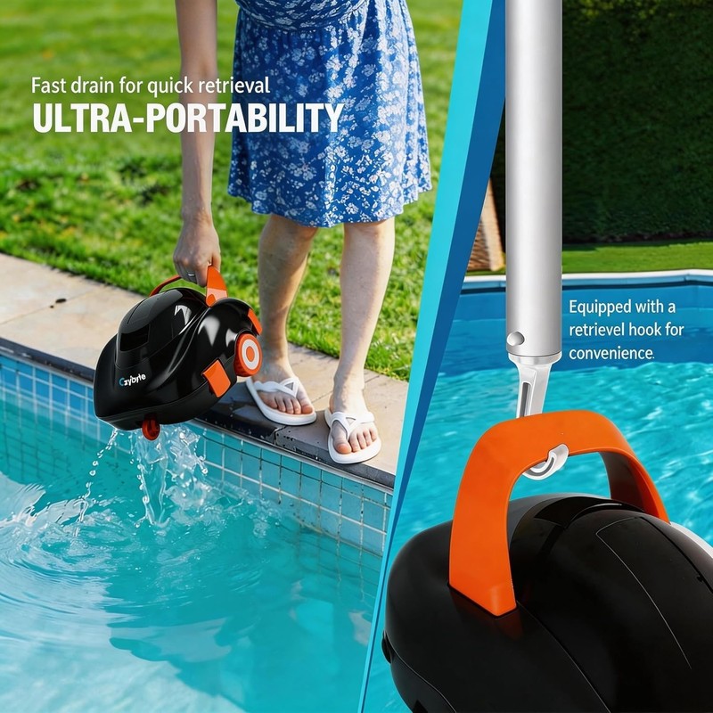 Robotic Pool Cleaner, Cordless Pool Vacuum with Powerful Suction,120-Min gallery