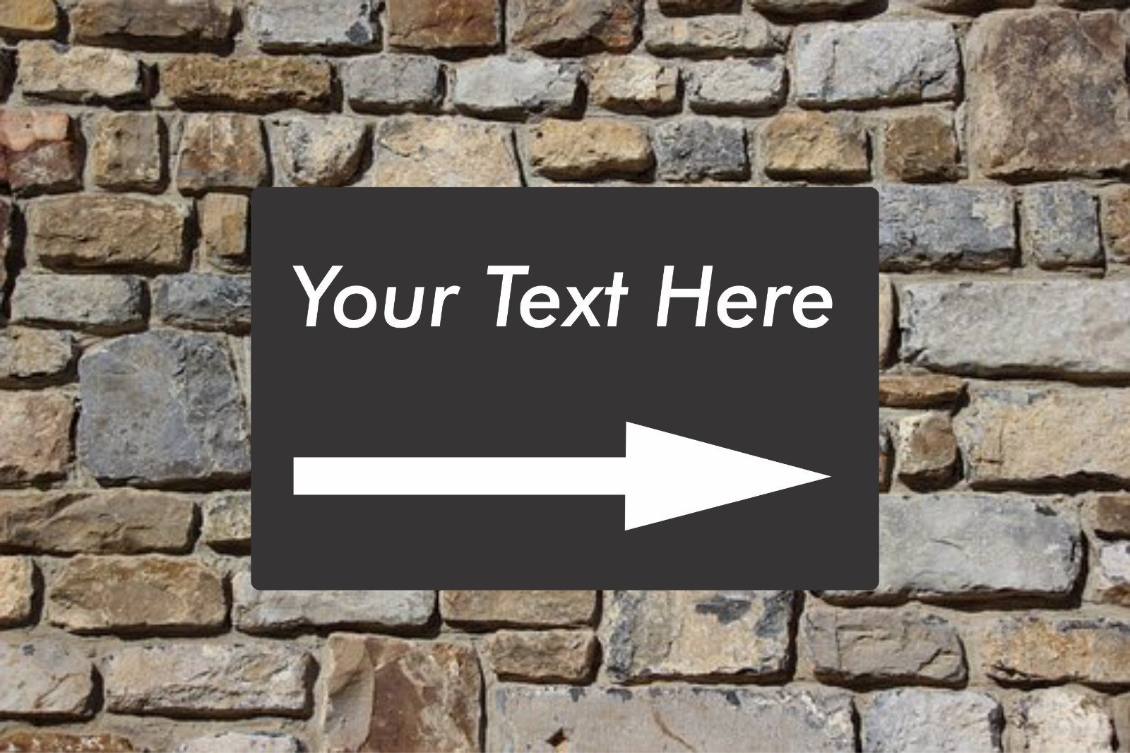 Personalized Aluminum Sign Customized With Your Message with Arrow 12 In x 18 In gallery