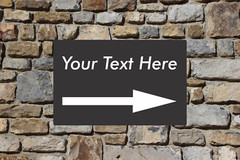 Personalized Aluminum Sign Customized With Your Message with Arrow 12 In x 18 In