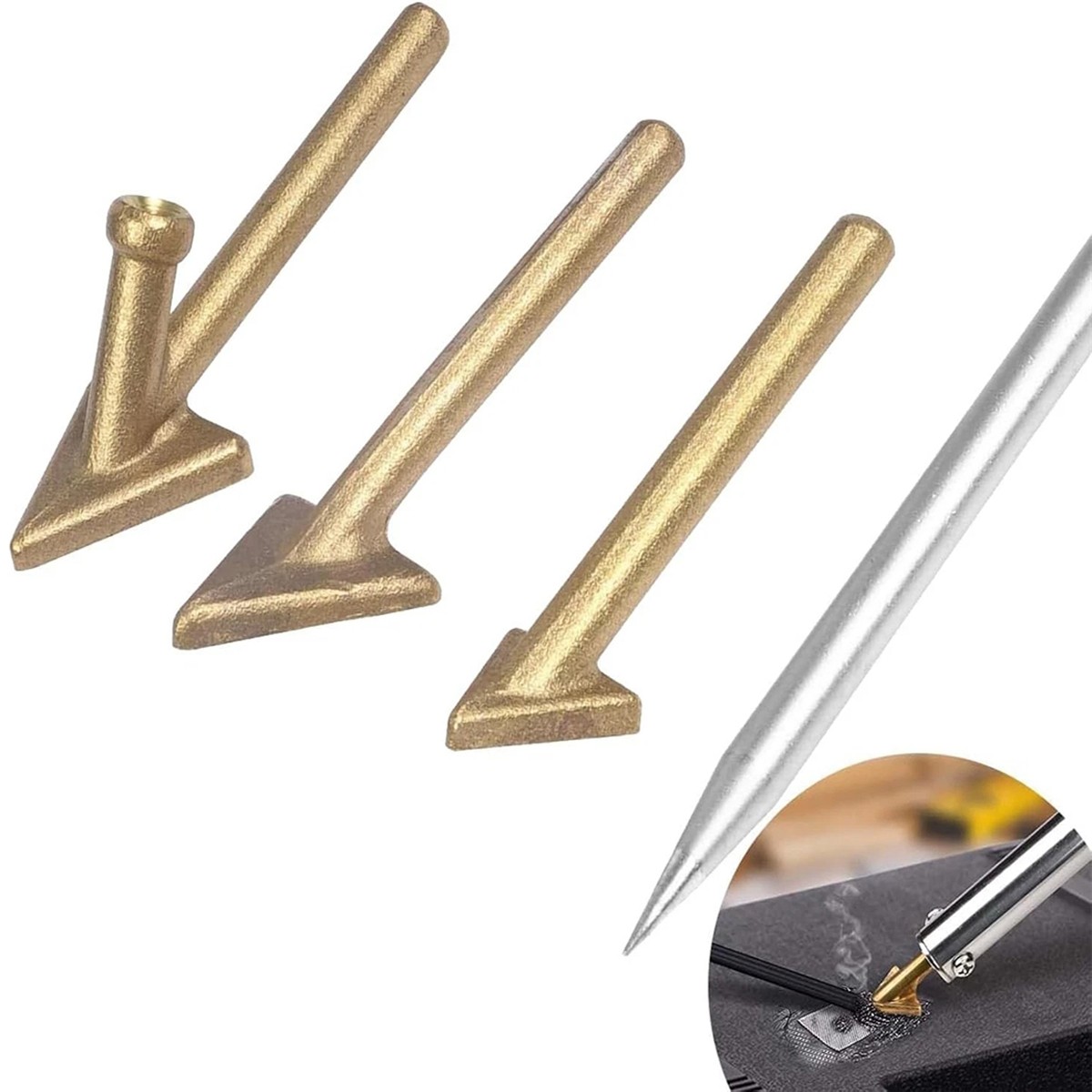 4PC Plastic Welding Tips Soldering Iron Copper Welder Kit Repair Car Bumper Tool gallery