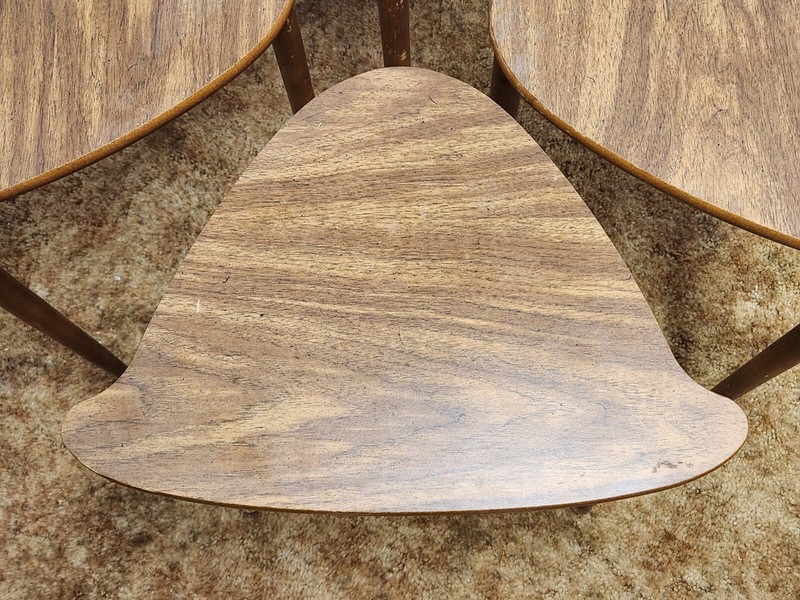 MCM Nesting Stacking Tables Side End Unusual Shape Set Of 4 Vintage Rough Parts gallery
