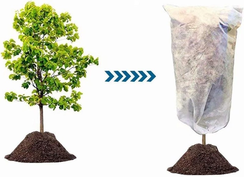 UV Stabilized Drawstring Plant Cover, 32'' x 32'' - Winter Protection Blanket gallery