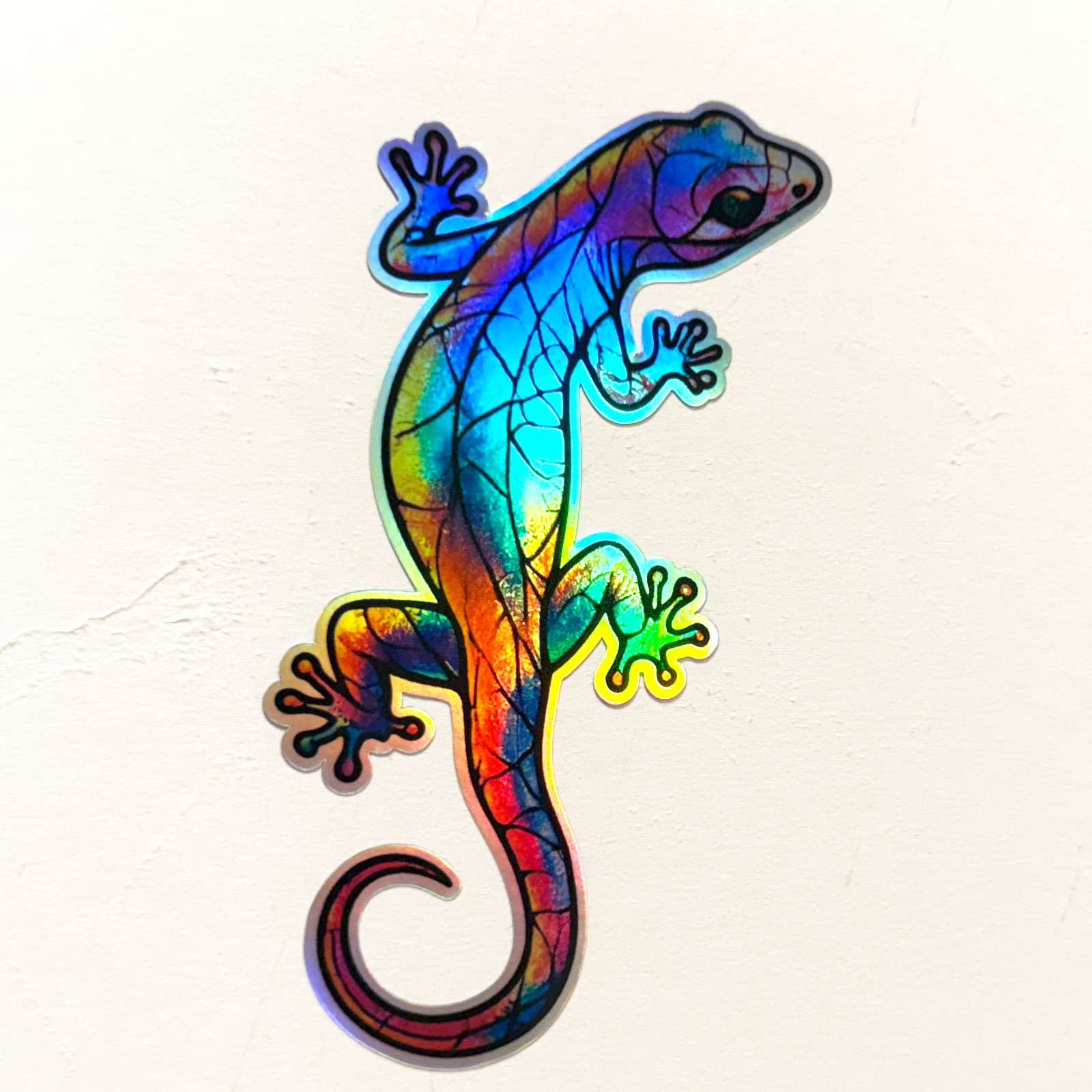 Rainbow Gecko Vinyl Sticker 2-Pack 4.8x2.5 Holographic Lizard Nature Art Decal gallery