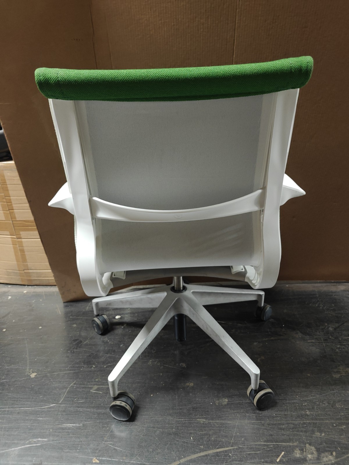 Herman Miller Setu Office desk mesh chair mesh Green Fabric Seat White Frame gallery