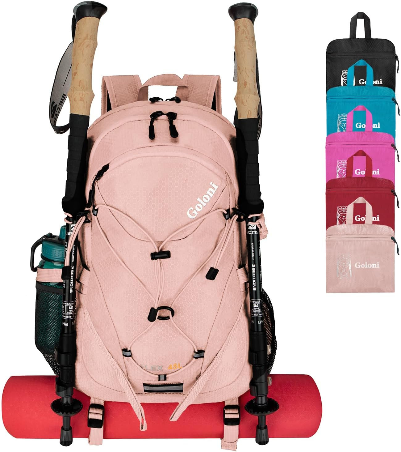 45L Hiking Backpack Lightweight Foldable, Waterproof Camping Backpack with Rain
