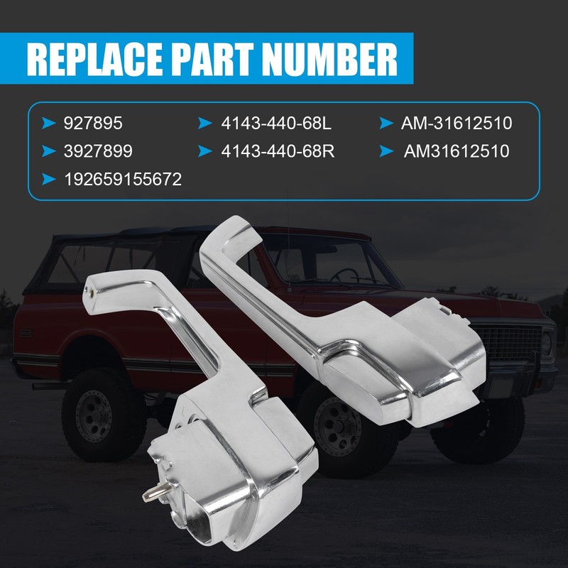Chrome Pair Outside Door Handles For 1967-1972 Chevy C/K 10 20 30, GMC C/K 15 25 gallery