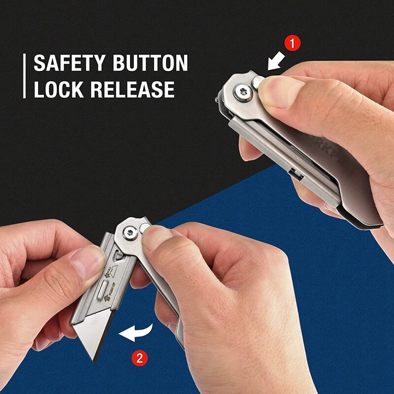 WORKPRO 3-Pack Folding Utility Knife Set EDC Knife Quick Change Blade Pocket gallery
