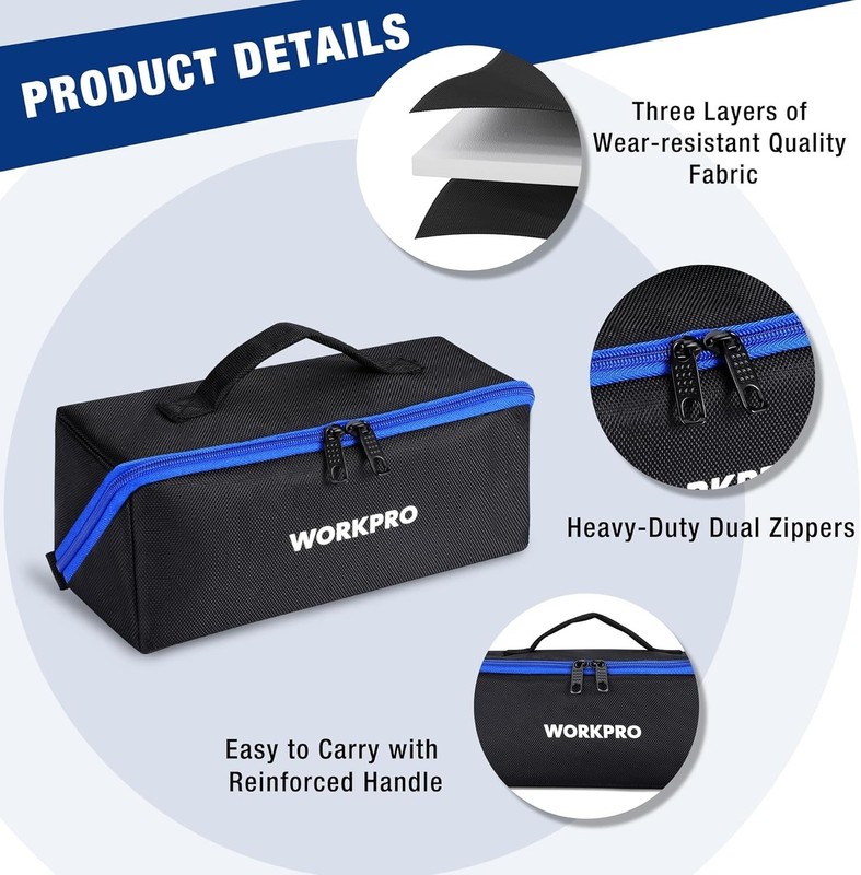 Versatile 10" Fabric Tool Bag with High-Quality Zippers for Easy Access gallery