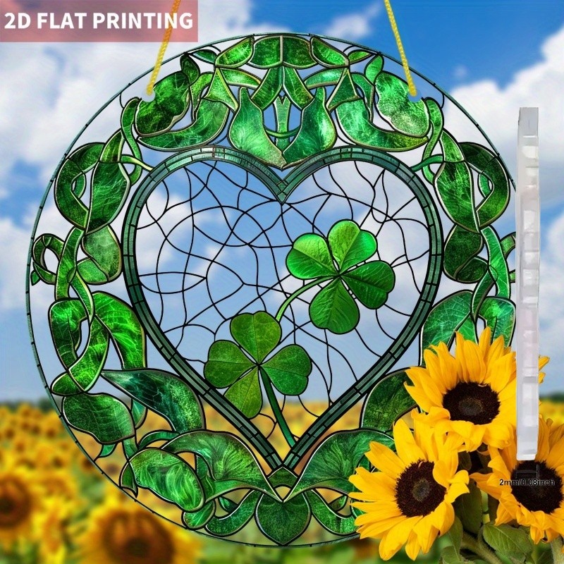 Celtic Knot Heart Shamrock Acrylic Suncatcher St. Patrick's Day Irish Ornament gallery
