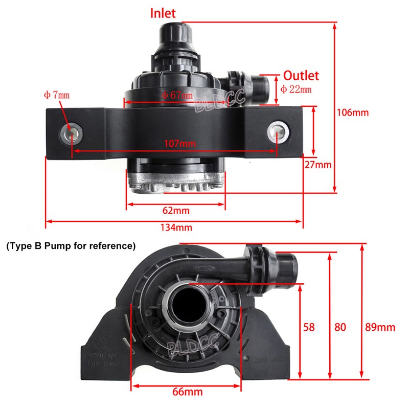 High-flow Engine Auxiliary Circulation Water Pump 60W 35L/Min DC12V Cooling Pump gallery