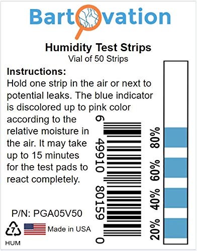 4 Pad Cobalt Chloride Humidity Test Strip 20 - 80 Humidity Vial of 50 Strips gallery