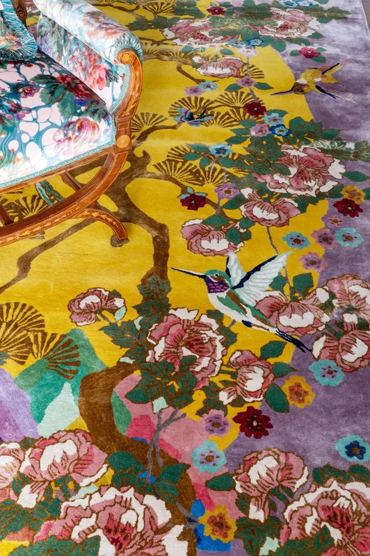 Wendy Morrison Mount Orient Violet Hand-Tufted Rug Chinoiserie Wool Designer gallery