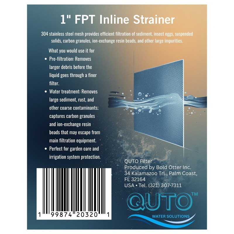 QUTO Blue Cup Inline Strainer - universal protective filter for water treatment gallery