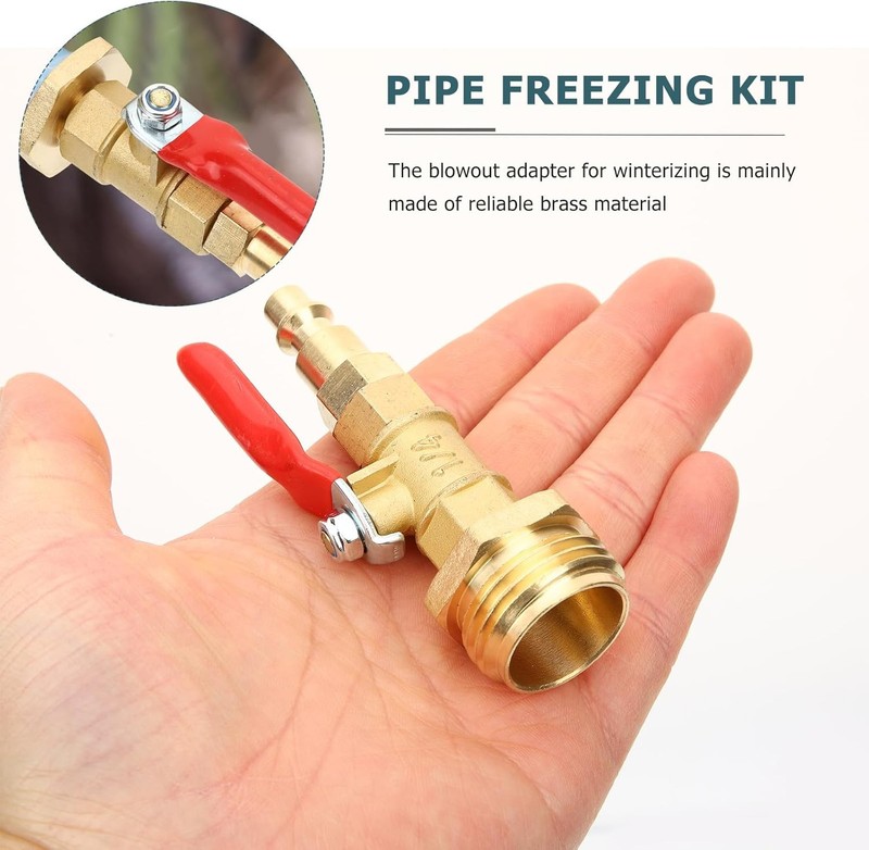 RV Winterize Blowout Adapter 1/4" Quick Connect Plug 3/4" Garden Hose Thread Kit gallery
