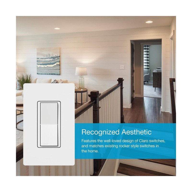 Lutron Caseta Smart Claro Accessory Switch for 3 way – For use only with D gallery