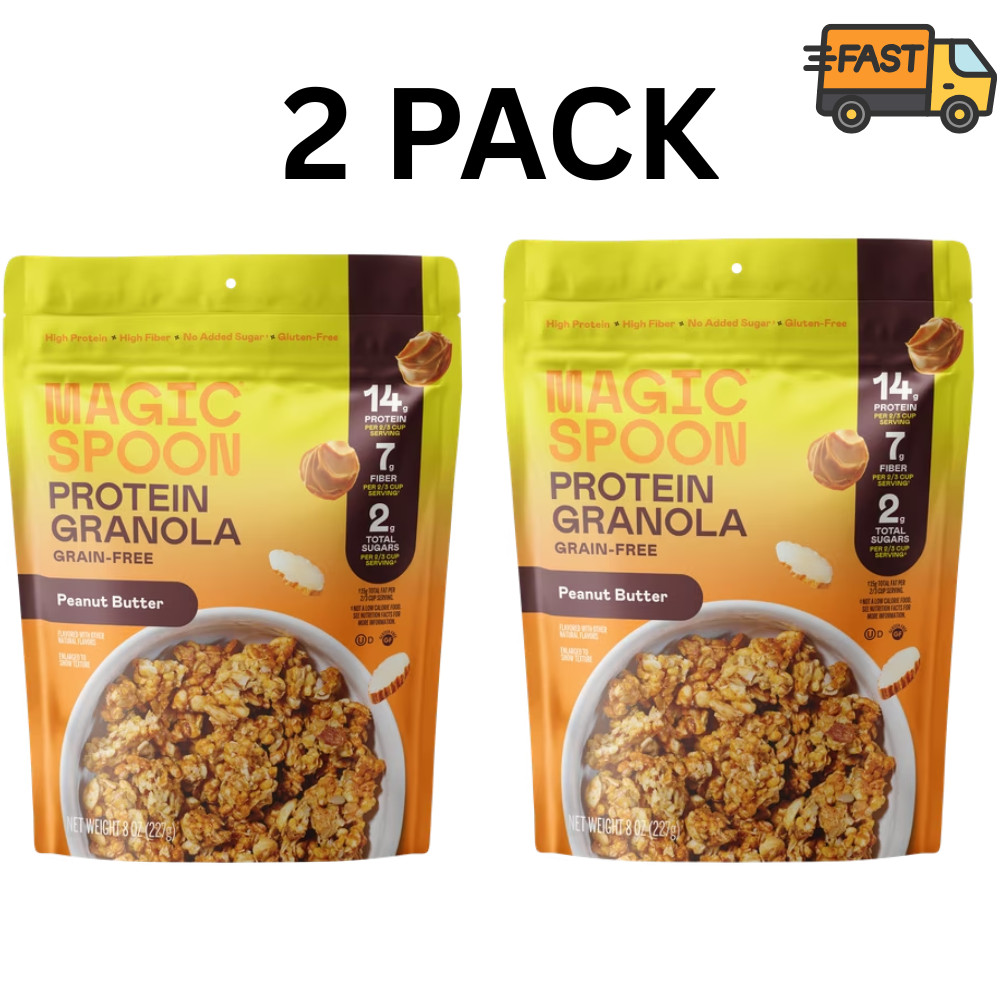 Magic Spoon Grain Free Peanut Butter Protein Granola 8 oz Bags Pack of 2 gallery