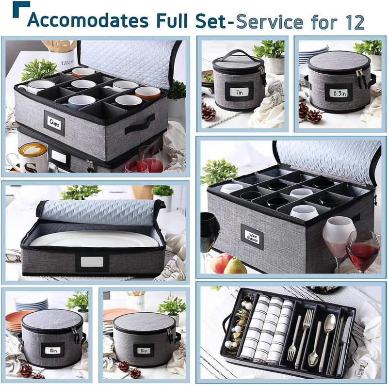 Durable 8-Piece Hard Shell Storage for Flatware, Glasses & Dinnerware gallery
