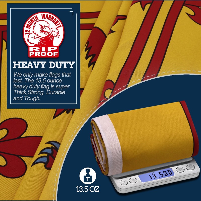 Anley Rip-Proof Double Sided 3-Ply Scotland Rampant Lion Flag 3x5 Foot gallery