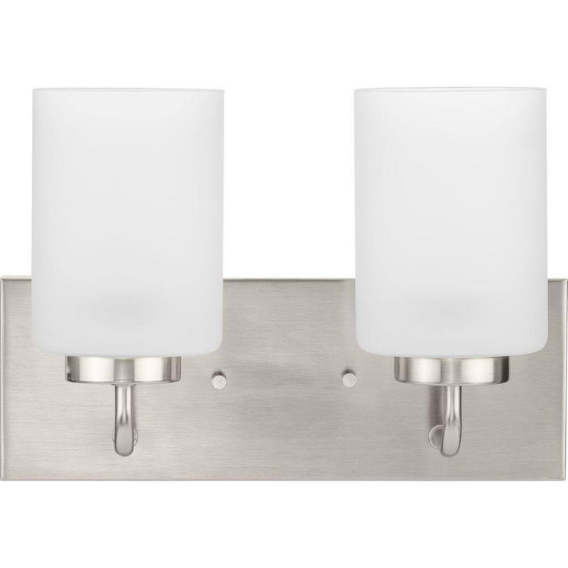 Progress Lighting Merry 2-Light Brushed Nickel Etched Glass Wall Light gallery