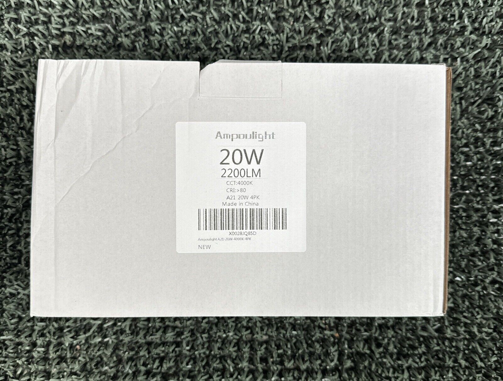 4PK Ampoulight LED Light Bulb 150W A21, 4000K Daylight Bright 2200LM (#R20) gallery