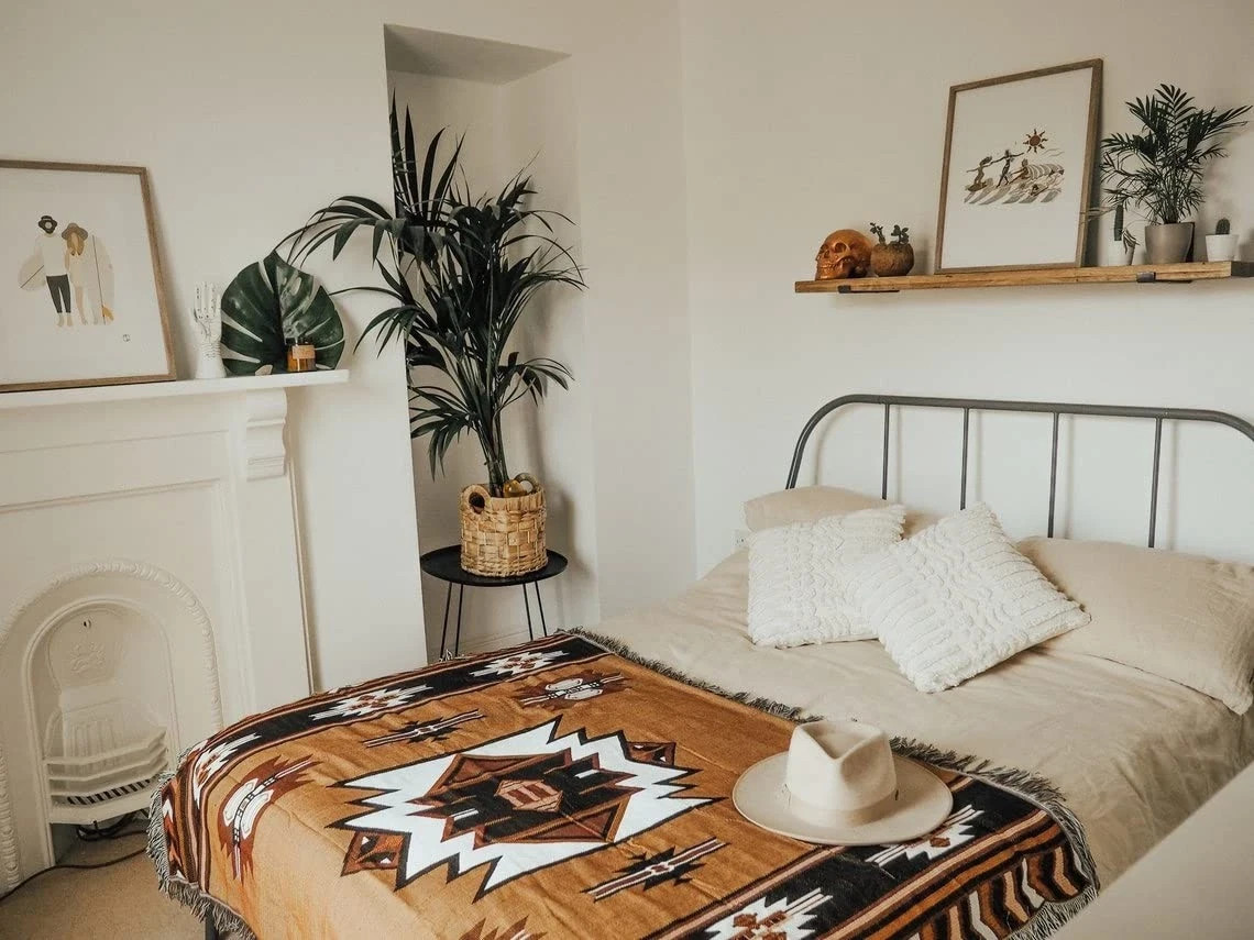 Aztec Throw Blanket Native American Blanket Southwestern Boho Decor Rev... gallery