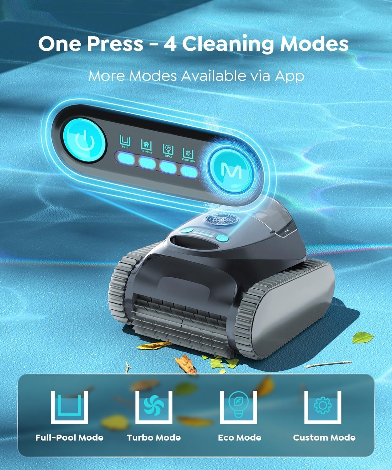 BRINBO C1 Cordless Robotic Pool Cleaner Wall & Waterline Cleaning Matte Onyx gallery