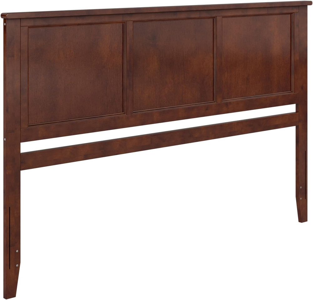 Madision Walnut Solid Wood King Headboard - Elegant Panel Design