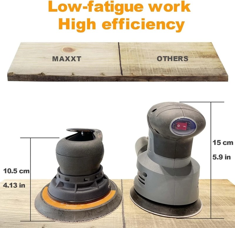 MAXXT Electric 5mm Random Orbital Sander, Brushless 350W 3A Palm Sander, Black gallery