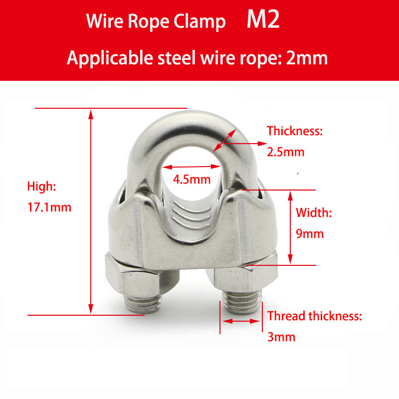 Wire Rope Clamp Thimble Simplex Duplex 2mm 3mm 4mm 5mm 304 Stainless Steel