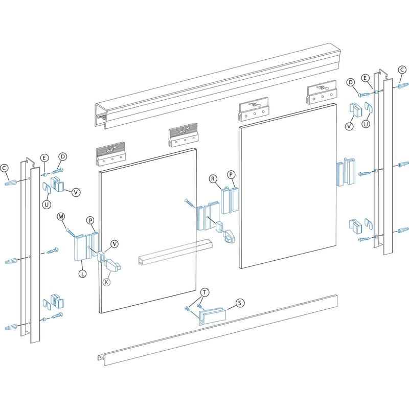 Basco ECPPCLC51SV Classic semi-frameless sliding shower door parts, Chrome gallery