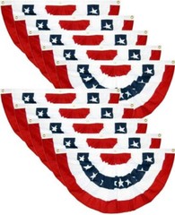 Wholesale 10 USA Fan Flag 3×6 Feet American US Bunting Flags Half Fan Banner