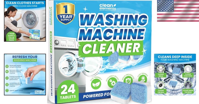Washing Machine Cleaner Tablets - 24 Pack for a 12 Supply. Formulated for gallery