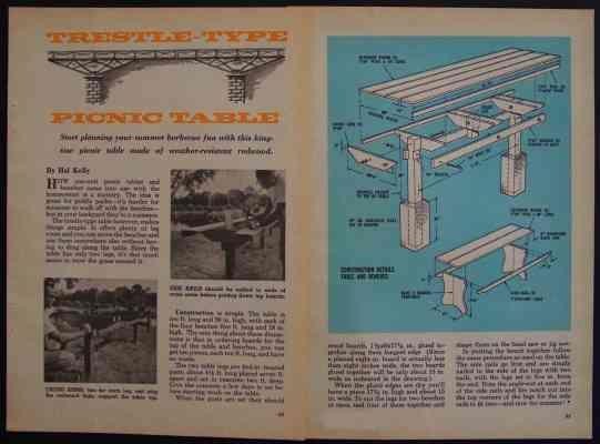 Trestle PICNIC TABLE and Benches How-To Build PLANS gallery