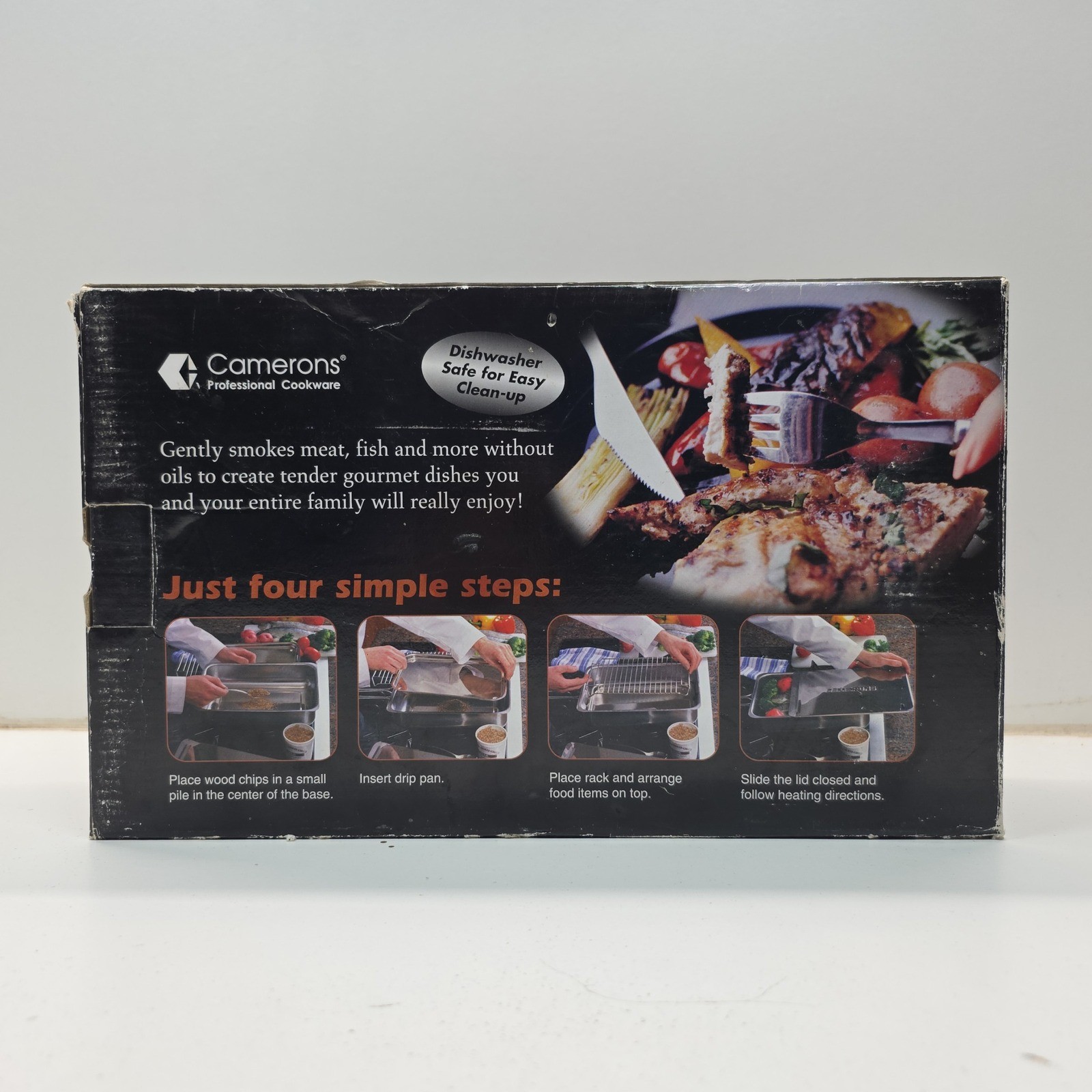 Camerons Professional Cookware Stovetop Smoker Stainless Steel+ 2 Wood Chips gallery
