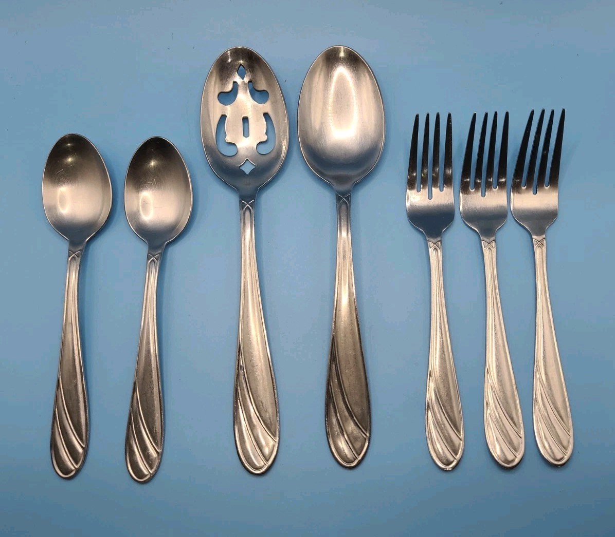 Cambridge Medina Forks Spoons Serving Utensils Stainless Flatware 7pcs gallery