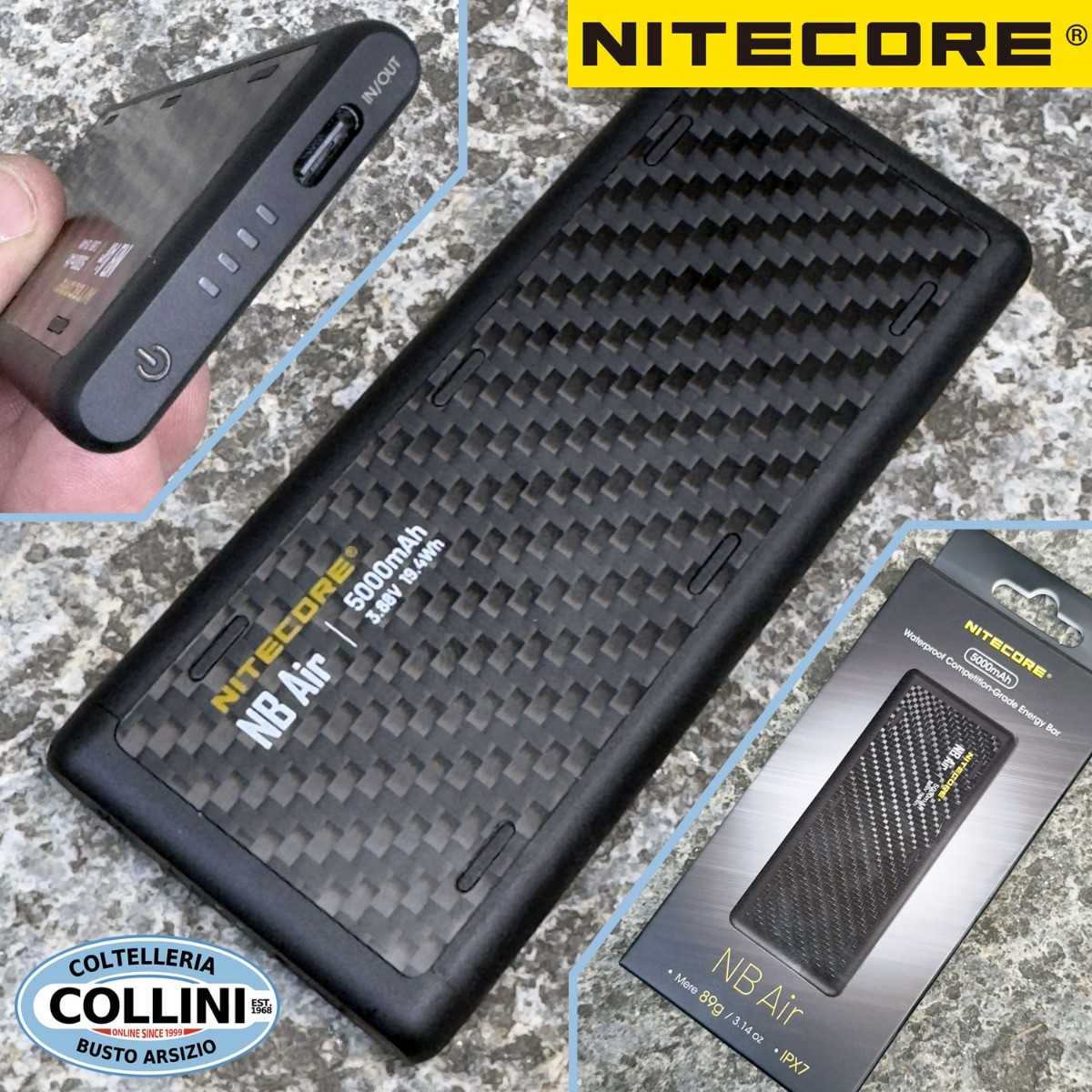 Nitecore - NB AIR - 5000mAh / 19.4Wh Carbon Fiber 18W Power Bank -... gallery