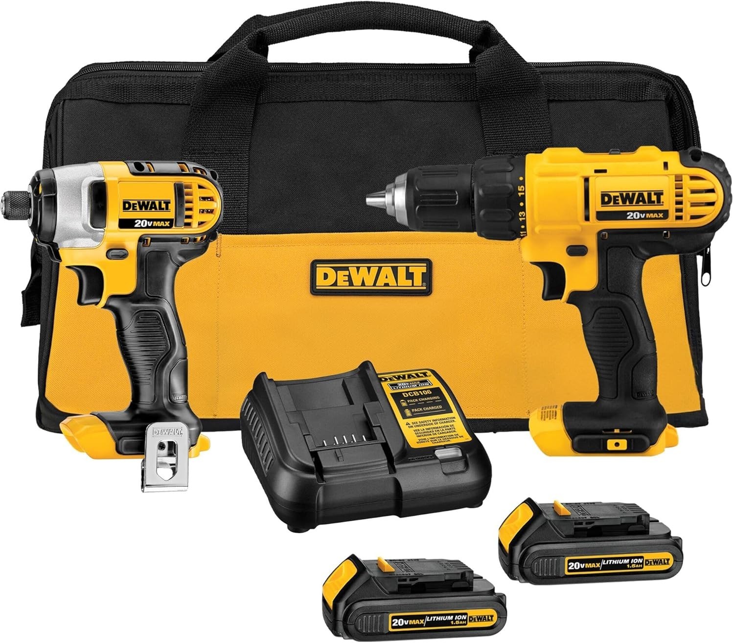 DEWALT DCK240C2 20V MAX Drill Impact Driver Combo Kit 2 Batteries Charger gallery