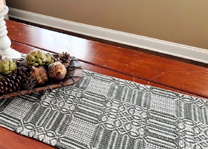 New PRIMITIVE Table Square DARK GRAY GREEN CREAM WINDHAM 34"x34" Farm Cotton gallery