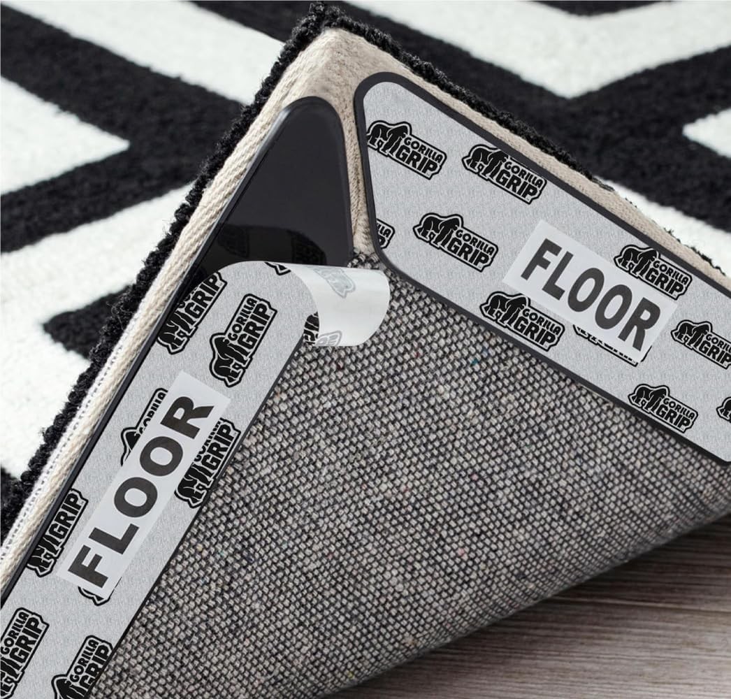GORILLA GRIP Rug Gripper Pads Keep Area Rugs Corners from Curling, Reusable Doub gallery