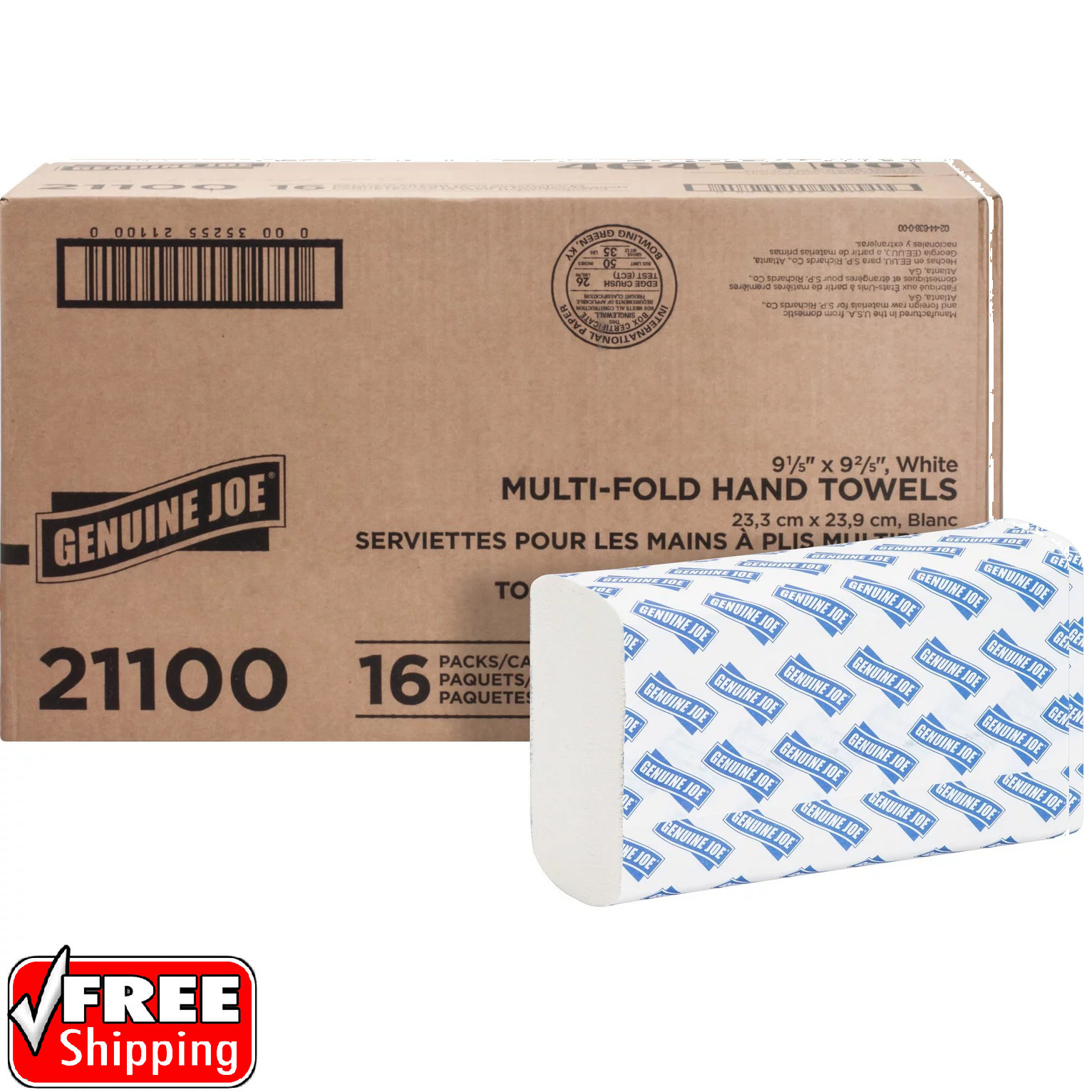 4000 White Paper Multifold Towels Bulk C-Fold Recycled Fiber Genuine Pack of 16 gallery