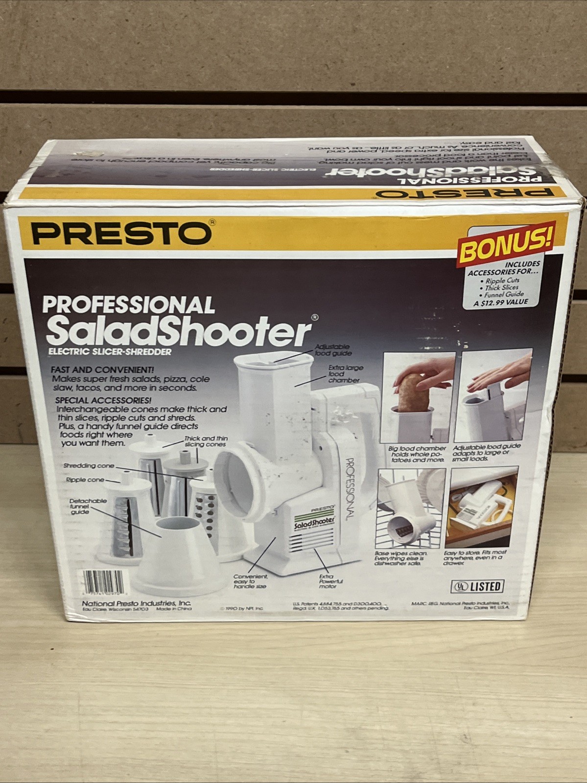 Presto Professional Salad Shooter Model 02970 White Electric Slicer Shredder NEW gallery