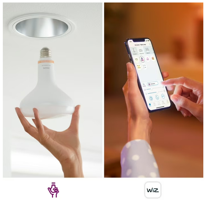 Philips Smart Wireless 65-Watt LED BR30 Floodlight - Color Changing, Dimmable gallery
