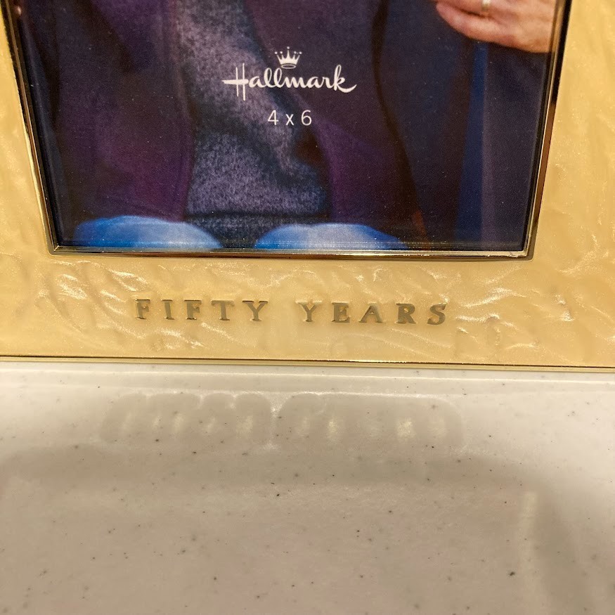 Hallmark FIFTY YEARS Golden 50th Anniversary Metal Frame 4 x 6 Photo Gold 50 gallery