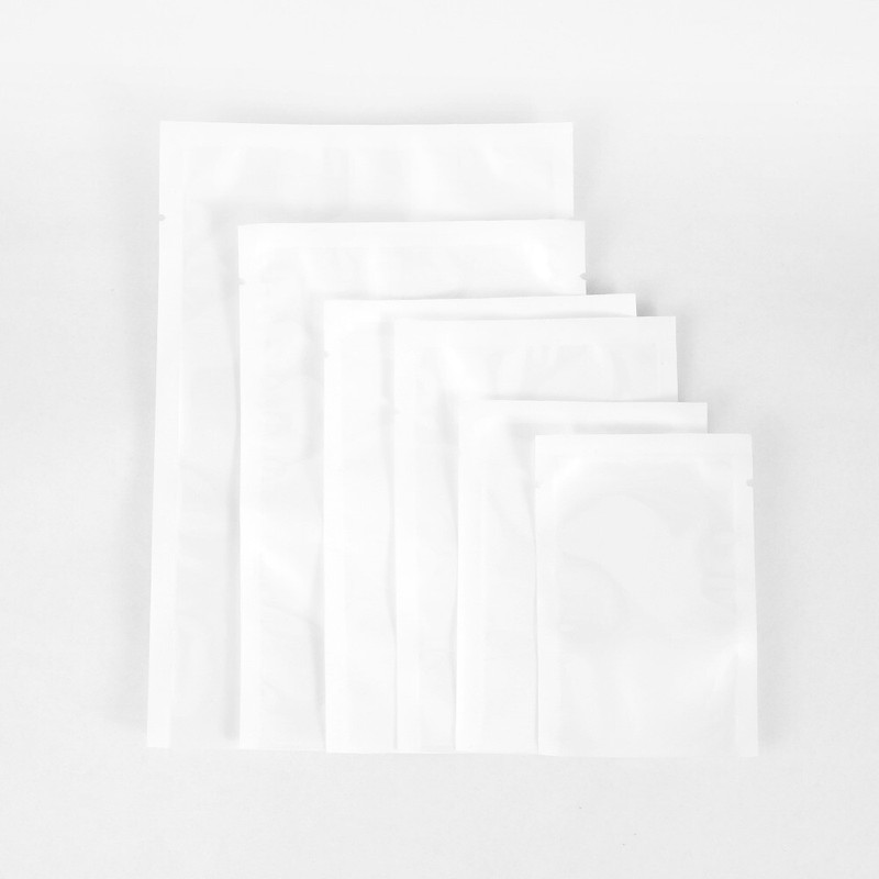 100 Clear White Mylar Tea Nut Coffee Sample Bags Heat Seal Open Fill Bags 2x3.5" gallery