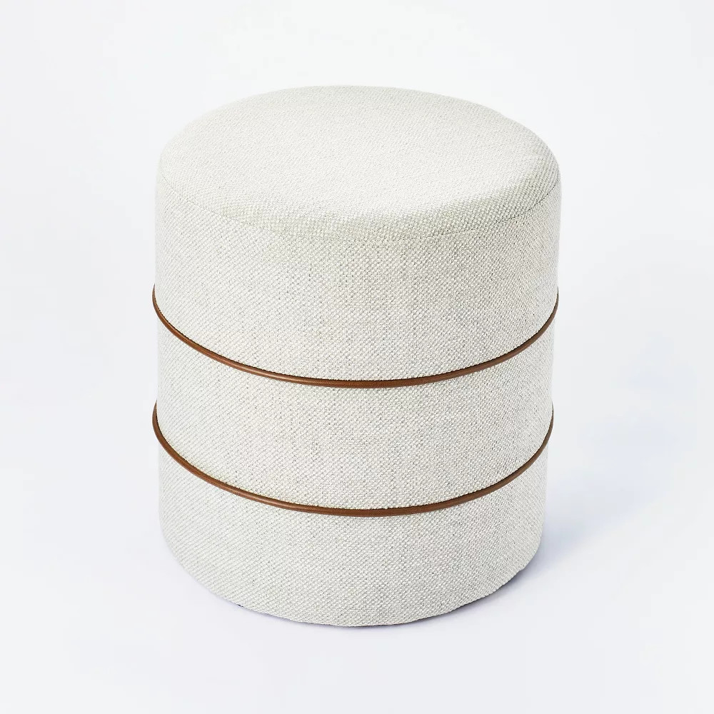 Threshold designed w/Studio McGee Round Ottoman Contemporary Living Room Cream gallery