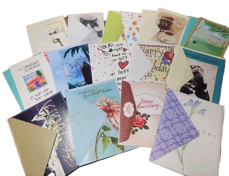 100 Mixed Random Greeting Cards, Envelopes, & Stamps Lot High Quality Vtg To Now gallery