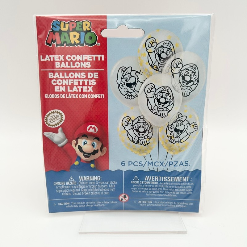4 PACK Super Mario Nintendo Latex Confetti Birthday Party Balloons - 24 TOTAL! gallery